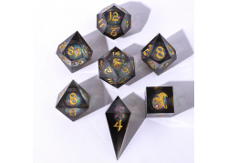 Captured Magic Liquid Core Sharp Resin Dice - CURSED ECLIPSE